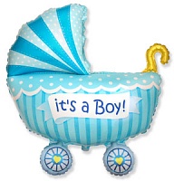 FM фигура большая 901740 Коляска для мальчика Фольга